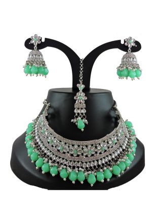 Turquoise Kundan Studded Necklace