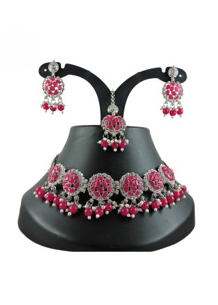 Magnate Stone Studded Necklace Set