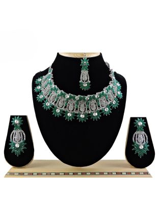 Green Stone Studded Necklace set