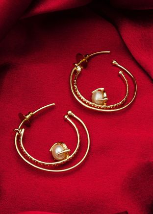 Golden Beaded Earrings