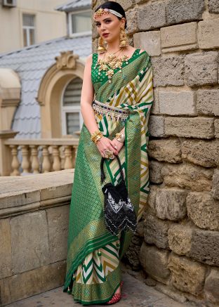 Multicolored Zari Woven Silk Saree 