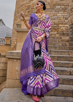 Multicolor Zari Woven Silk Saree 