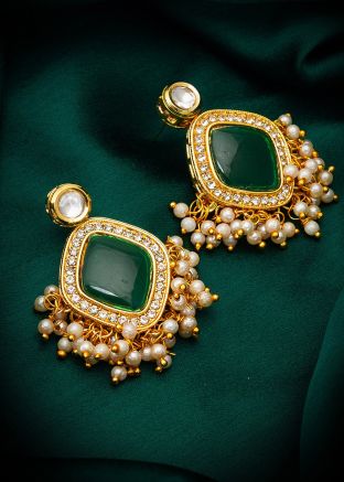 Green Stone Studded Studs