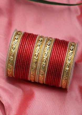 Multicolor Stone Studded Bangle Set