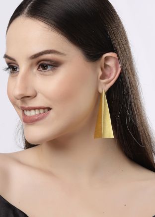 Golden Plain Dangler Earrings