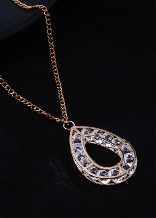 Golden Studded Stone Necklace