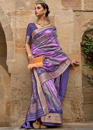 Multicolor Zari Woven Saree In Viscose