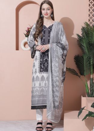 Off White Digital Floral Printed Pant Suit Set