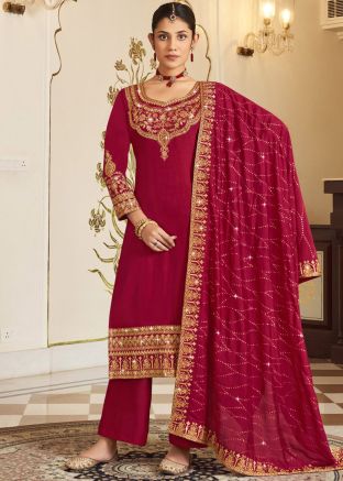 Pink Embroidered Pant Suit & Dupatta