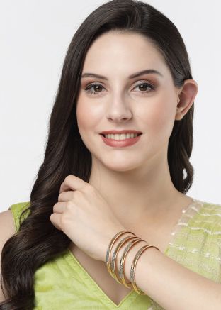 Golden Stone Work Bangle Set