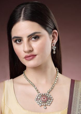 Multicolored Kundan Work Necklace Set