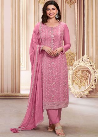 Pink Prachi Desai  Embroidered Pant Suit Set