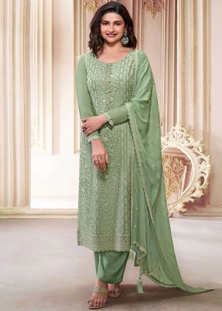 Green Prachi Desai  Embroidered Pant Suit Set
