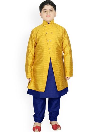 Readymade Blue Kids Kurta Churidar & Jacket