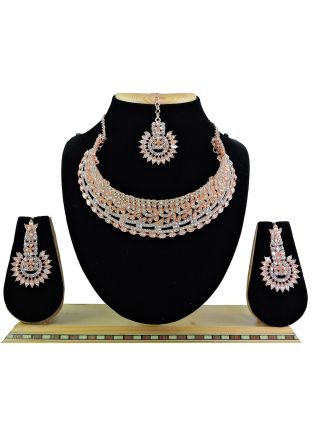 Golden Stone Studded Necklace Set