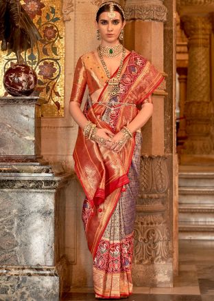 Blue Zari Woven Saree In Banarasi Silk