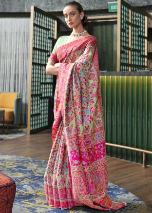 Light Green Woven Silk Saree