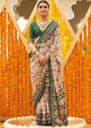 Multicolor Patola Printed Art Silk Saree