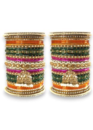 Multicolor Stone Studded Bangle Set