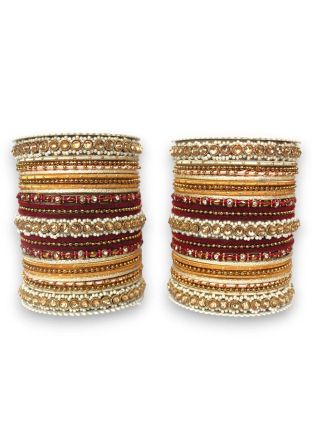 Multicolor Stone Studded Bangle Set