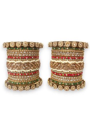 Multicolor Stone Studded Bangle Set