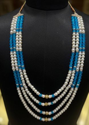 Blue Bead Studded Groom Kantha Mala