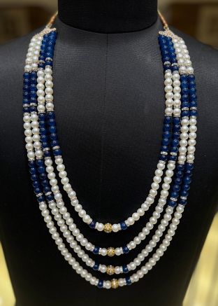 Blue Bead Studded Groom Kantha Mala