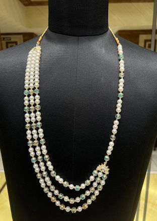 Blue Beaded Groom Multi Layer Kantha Mala