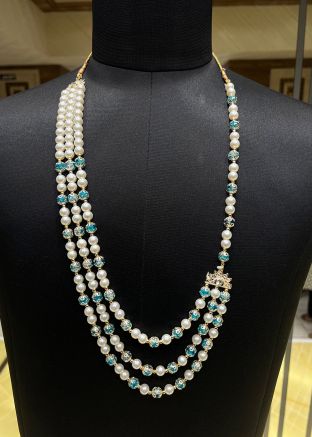 Blue Beaded Multi Layered Groom Kantha Mala