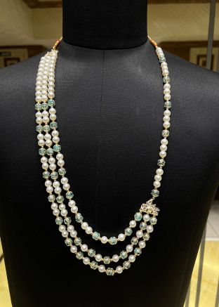 Groom Beaded Kantha Mala In Green