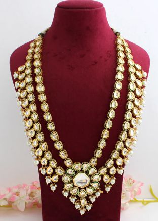 Golden Kundan Studded Multilayered Necklace