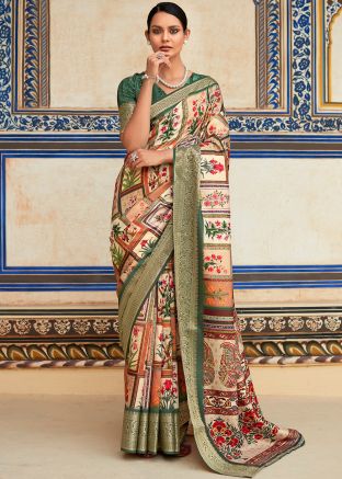 Multicolor Digital Print Saree In Viscose
