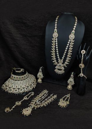 Multicolor Kundan Studded Bridal Twin Necklace Set