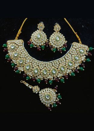 Multicolor Kundan Studded Necklace Set