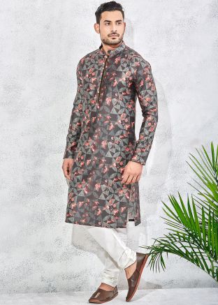 Multicolor Printed Readymade Kurta With Churidar