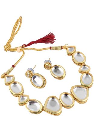 White Kundan Choker Necklace Set