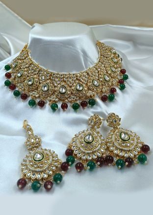Multicolored Kundan Work Necklace Set