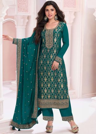 Green Embroidered Salwar Suit Set