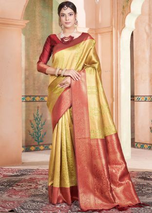 Light Green Woven Art Silk Saree