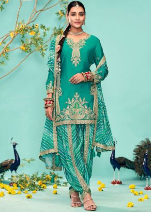 Green Embroidered Salwar Suit Set