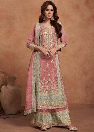 Pink Sequin Work Salwar Suit Set