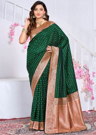 Green Zari Woven Art Silk Saree