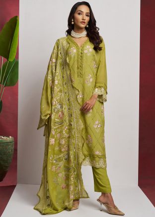 Green Embroidered Salwar Suit Set