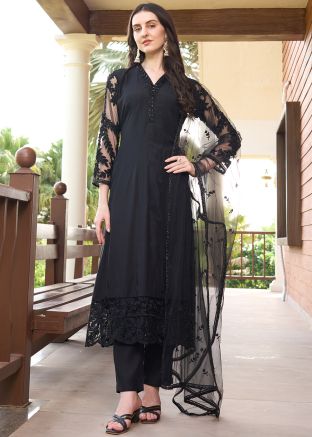 Readymade Black Embellished Pant Suit