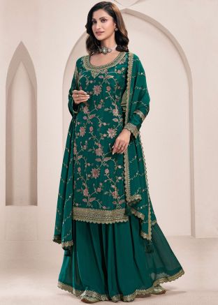Green Embroidered Salwar Suit Set