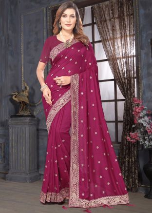 Mauve Pink Georgette Saree with Blouse