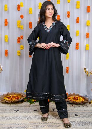 Readymade Black Embroidered Pant Suit