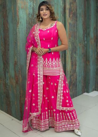 Pink Embroidered Salwar Suit Set