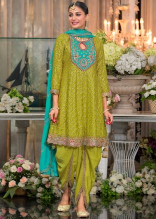 Green Embroidered Salwar Suit Set