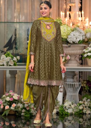 Green Embroidered Salwar Suit Set